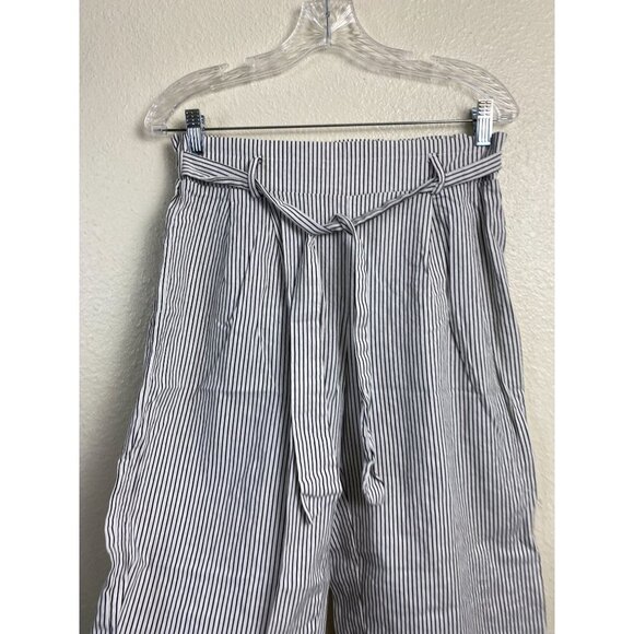 Urban Romantics Linen Bend Capri wide leg pants Medium Stripes Vacation vacation - Picture 10 of 11